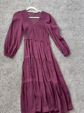 Bhome midi dress in a plum/burgundy shade